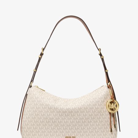 Michael Kors Nolita Medium Signature Logo Shoulder Bag - Preorder — Vanilla Acorn
