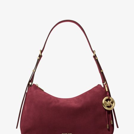 Michael Kors Nolita Medium Nubuck Shoulder Bag - Preorder — Deep Red