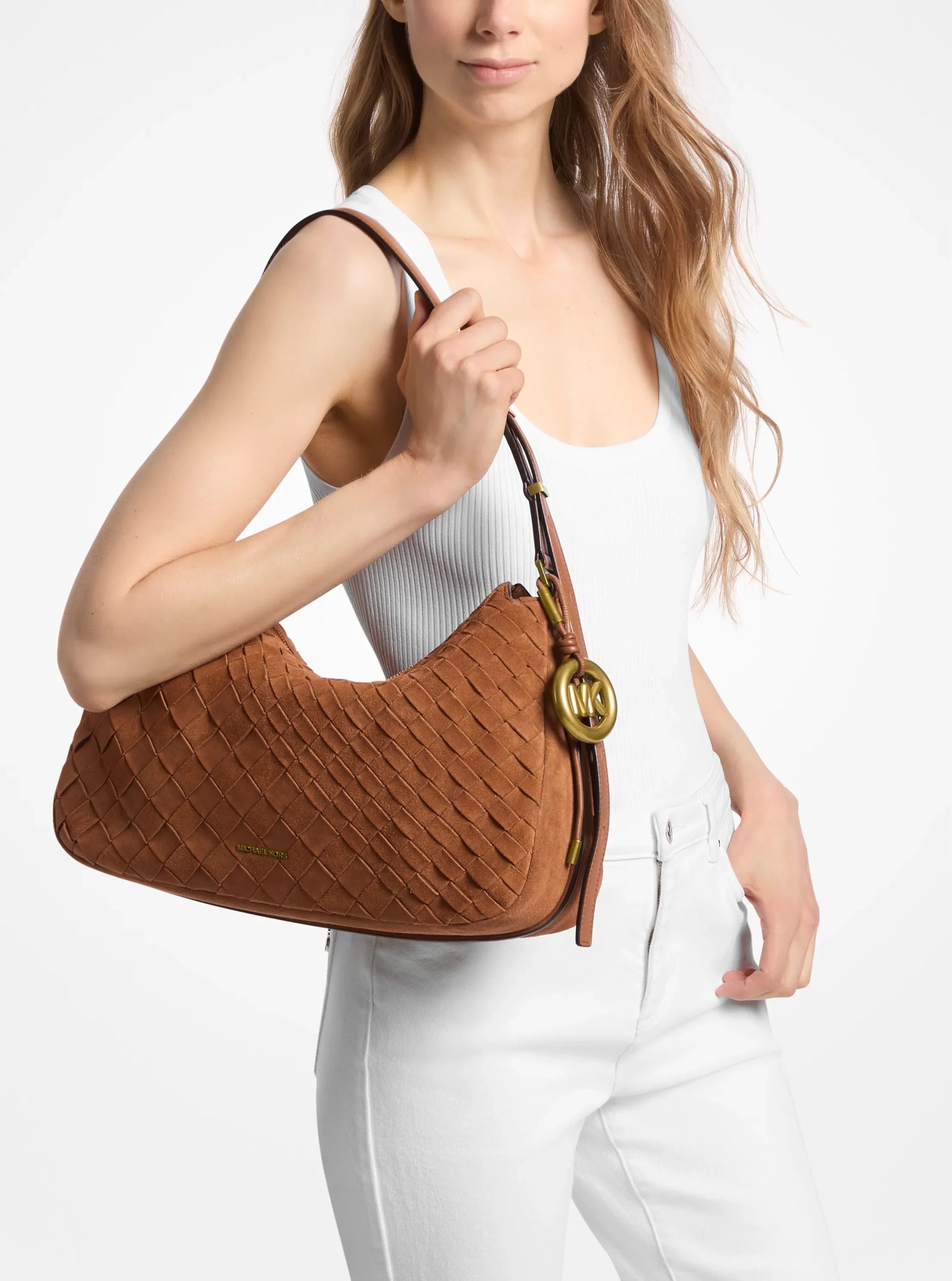 Michael Kors Nolita Medium Hand-Woven Suede Shoulder Bag - Preorder