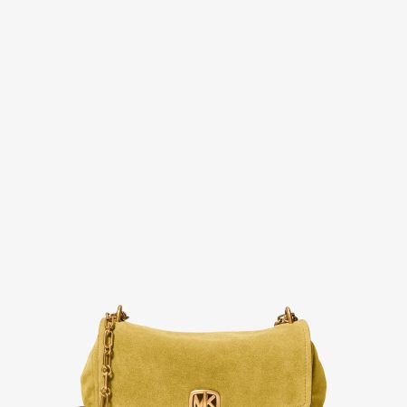 Michael Kors Bryant Small Suede Convertible Shoulder Bag - Preorder — Chartreuse