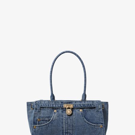 Michael Kors Hamilton Small Washed Denim Satchel - Preorder — Lt Vtblu Wsh