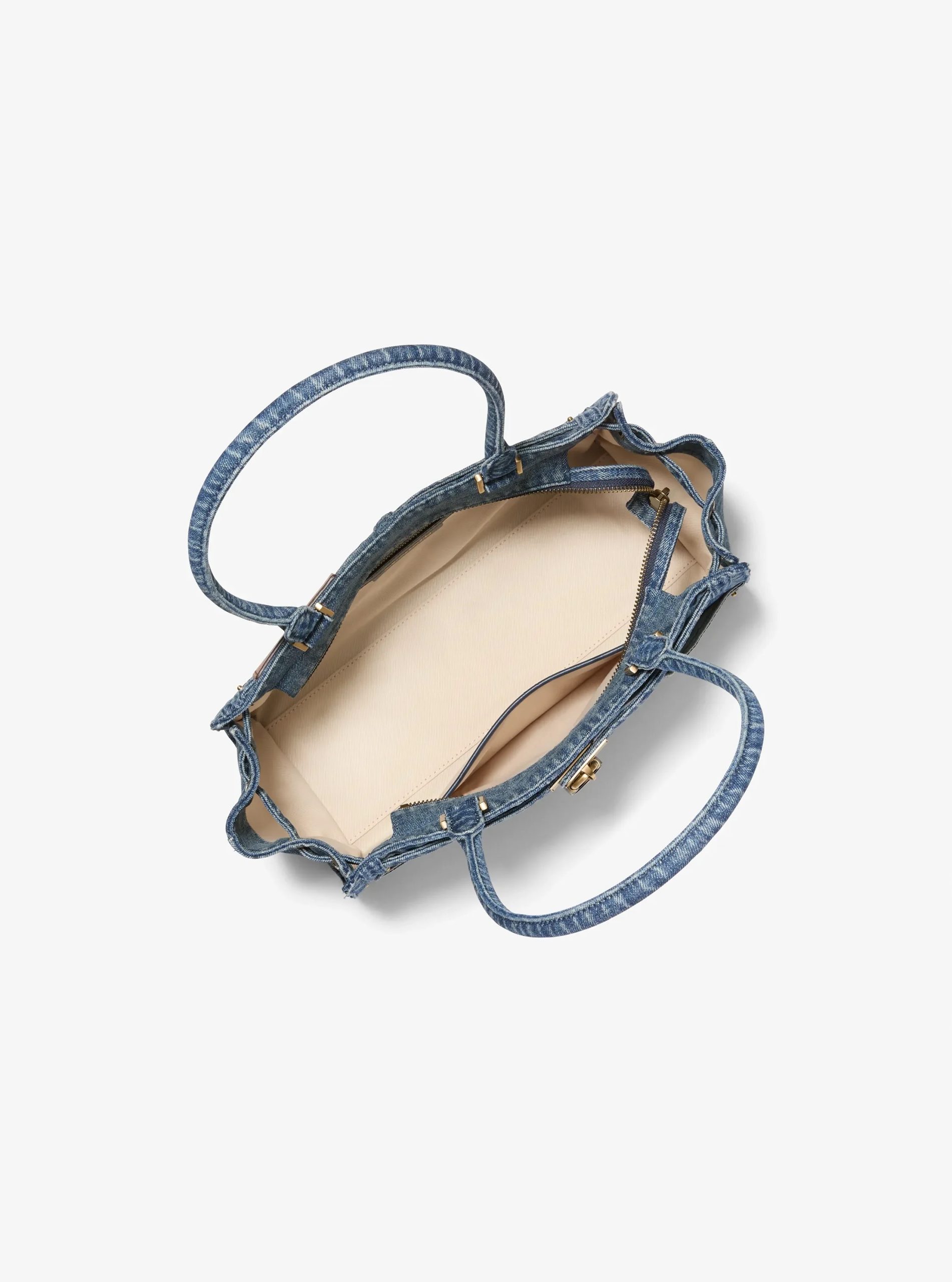 Michael Kors Hamilton Small Washed Denim Satchel - Preorder - Image 2