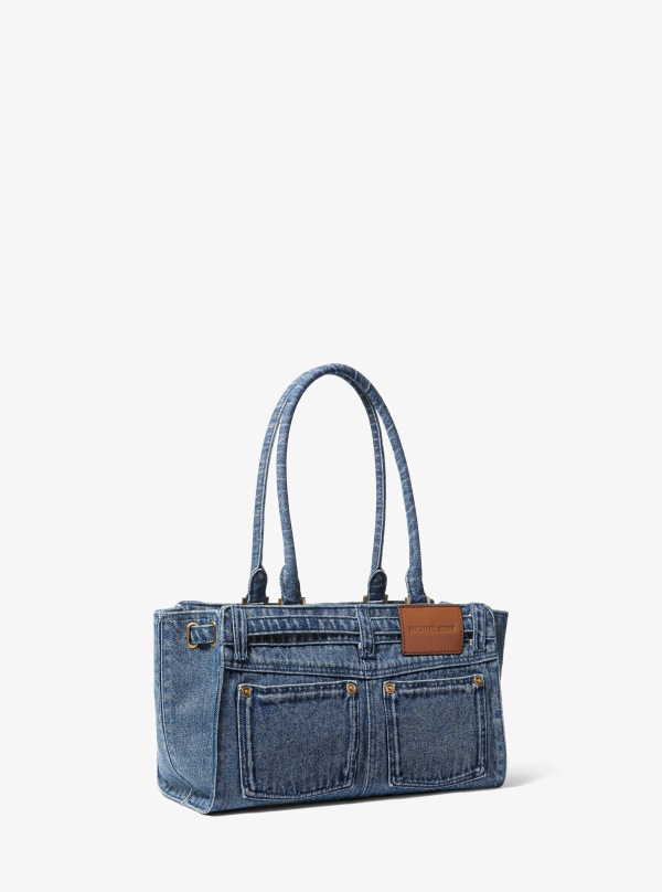 Michael Kors Hamilton Small Washed Denim Satchel - Preorder