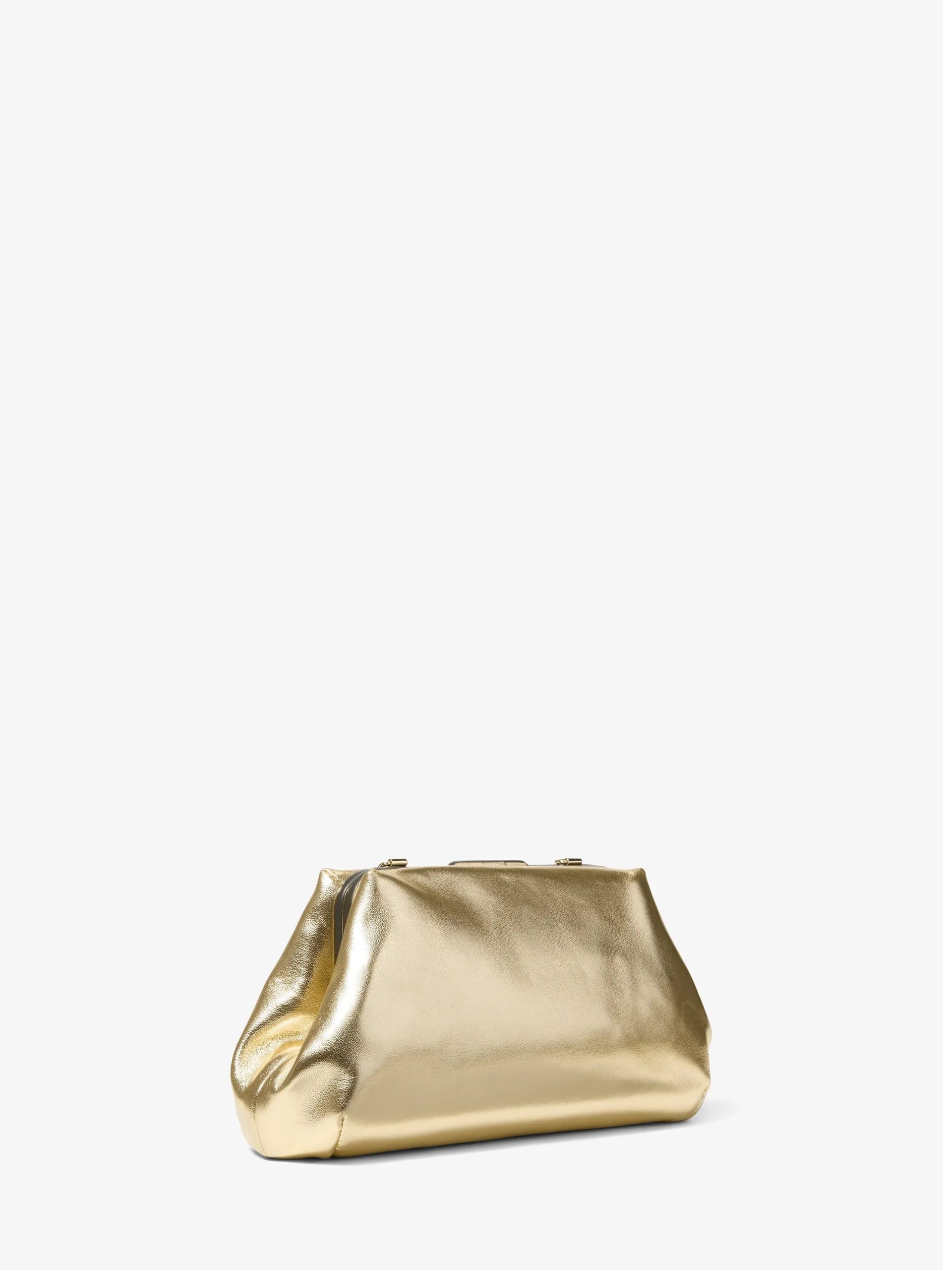 Michael Kors Goldie Small Metallic Leather Convertible Clutch - Preorder