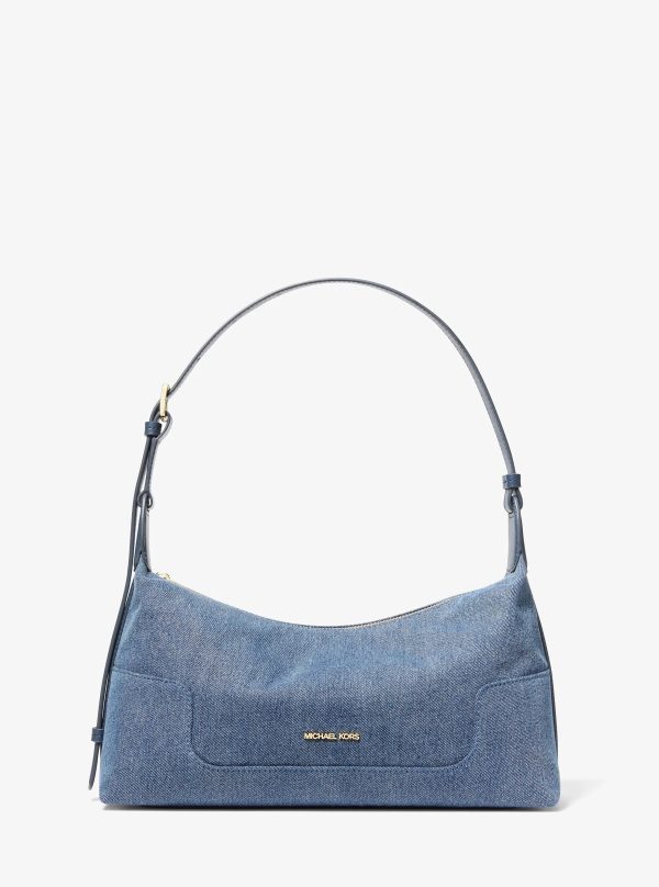 Michael Kors Teddi Medium Washed Denim Slouchy Shoulder Bag - Preorder