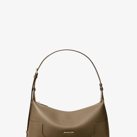 Michael Kors Teddi Medium Textured Slouch Shouder Bag - Preorder — Loden