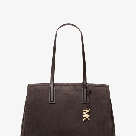 Michael Kors Laila Medium Suede Tote Bag - Preorder — Chocolate