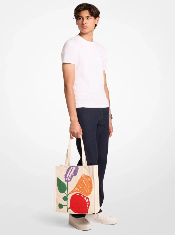 Michael Kors Watch Hunger Stop Large Printed Cotton Canvas Tote Bag - Preorder