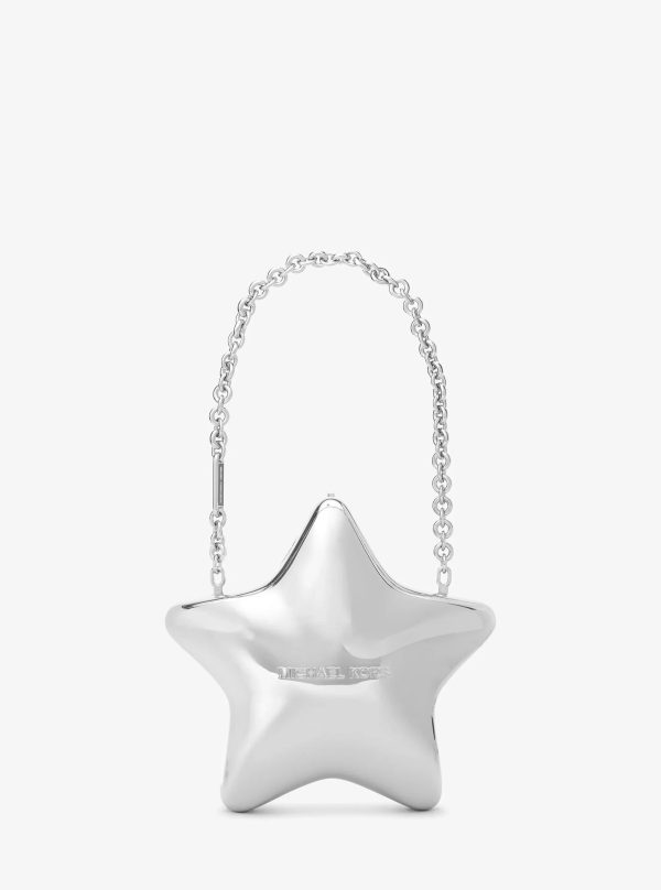Michael Kors Darla Small Silver-Tone Star Convertible Clutch - Preorder