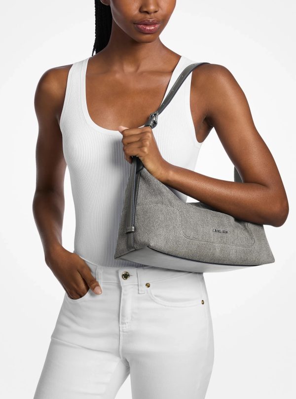 Michael Kors Teddi Medium Washed Denim Shoulder Bag - Preorder