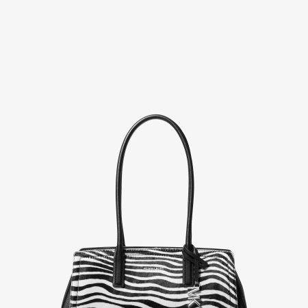 Michael Kors Laila Small Zebra Print Calf Hair Shoulder Bag - Preorder — Black Combo