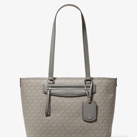 Michael Kors Jet Set Travel Medium Signature Logo Tote Bag - Preorder — Heather Grey