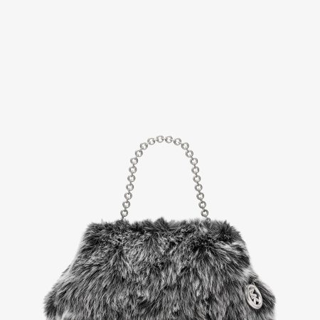 Michael Kors Goldie Large Faux Fur Clutch - Preorder — Black