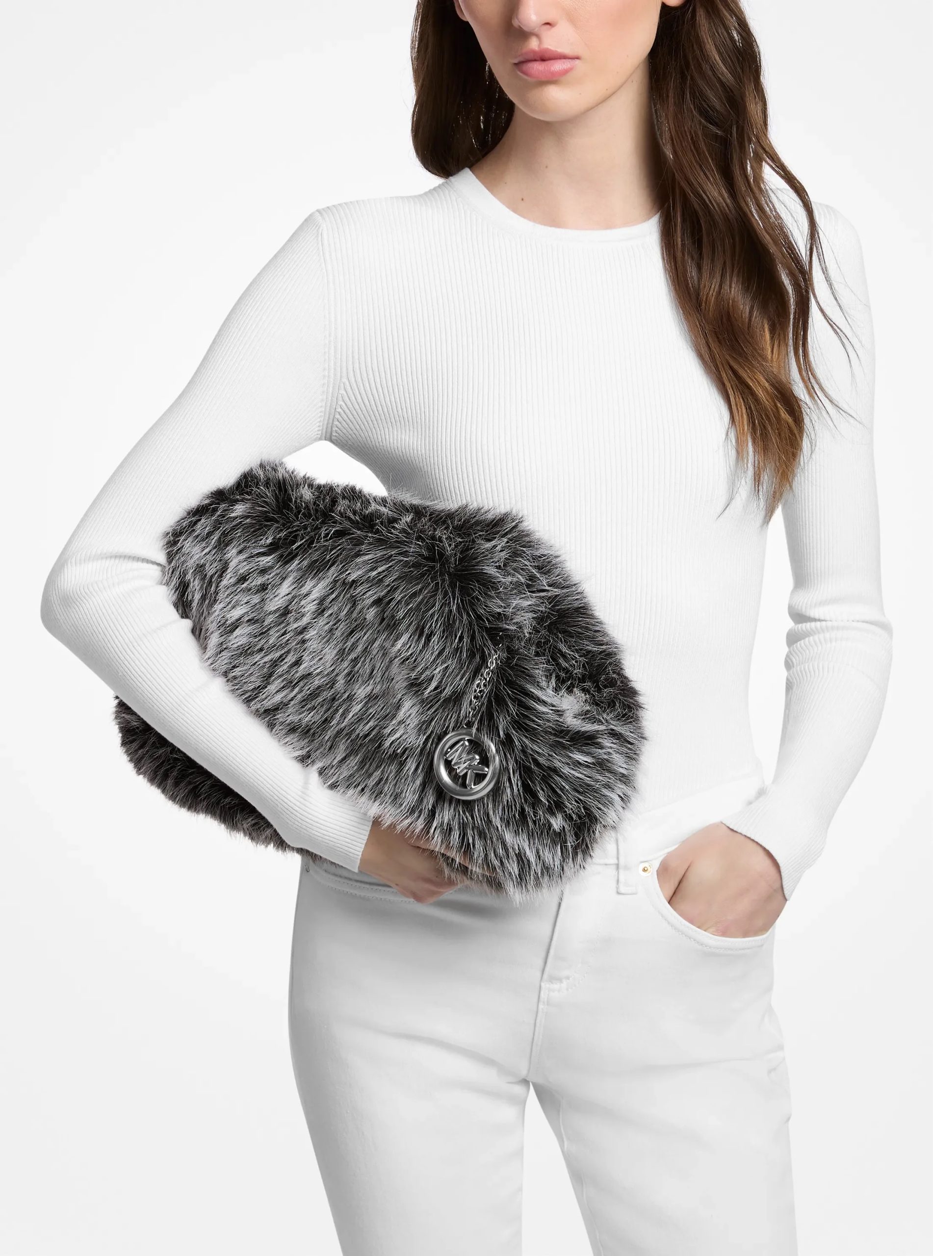 Michael Kors Goldie Large Faux Fur Clutch - Preorder