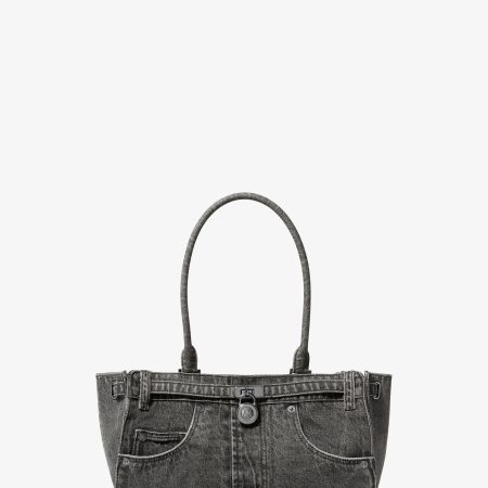 Michael Kors Hamilton Small Washed Denim Satchel - Preorder — Graphite