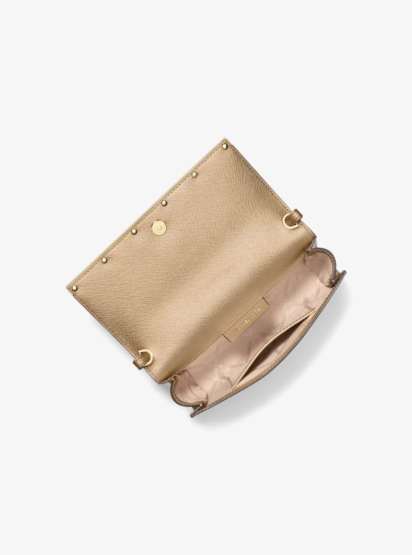 Michael Kors Mona Large Metallic Leather Clutch - Preorder