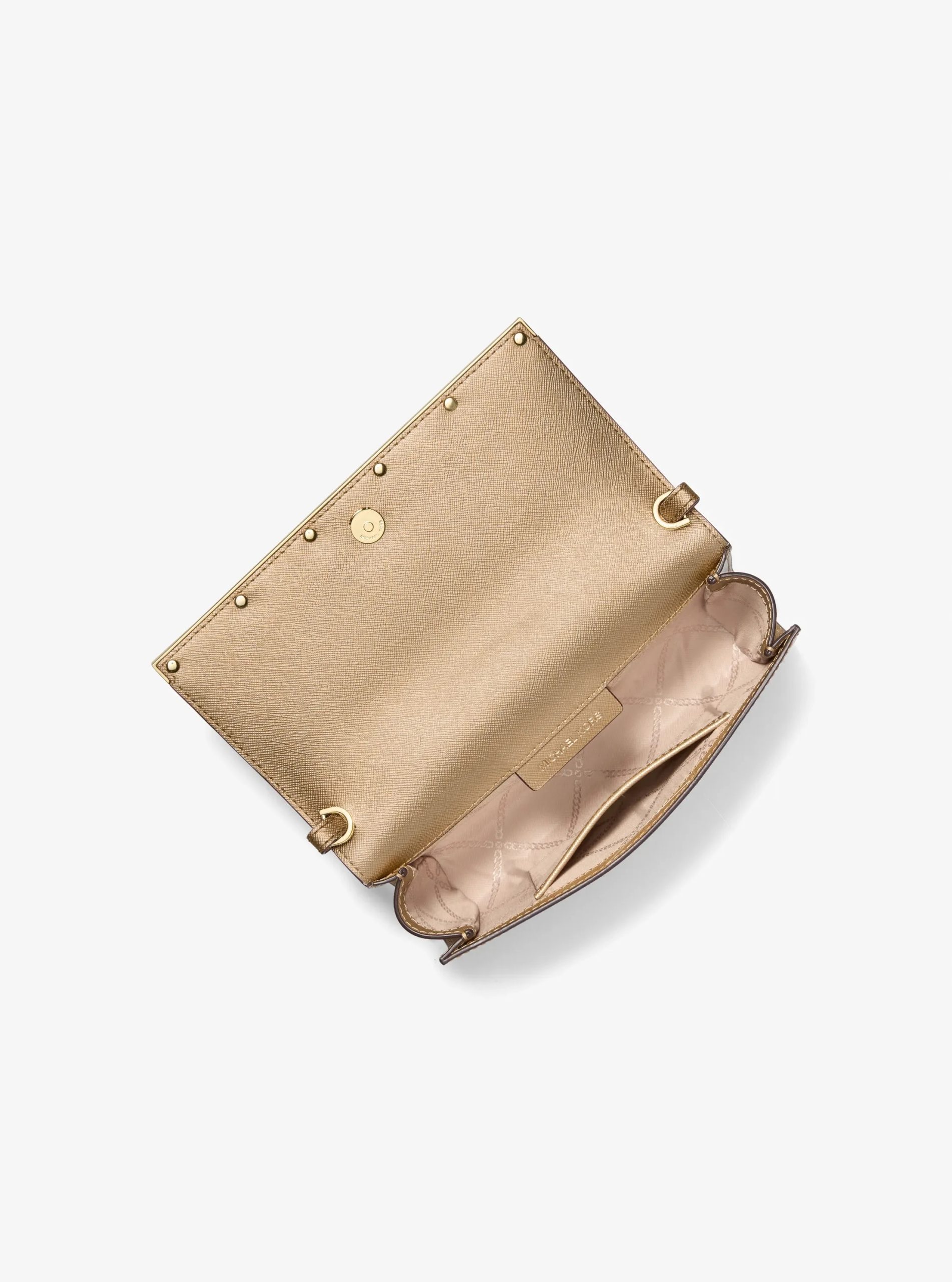 Michael Kors Mona Large Metallic Leather Clutch - Preorder