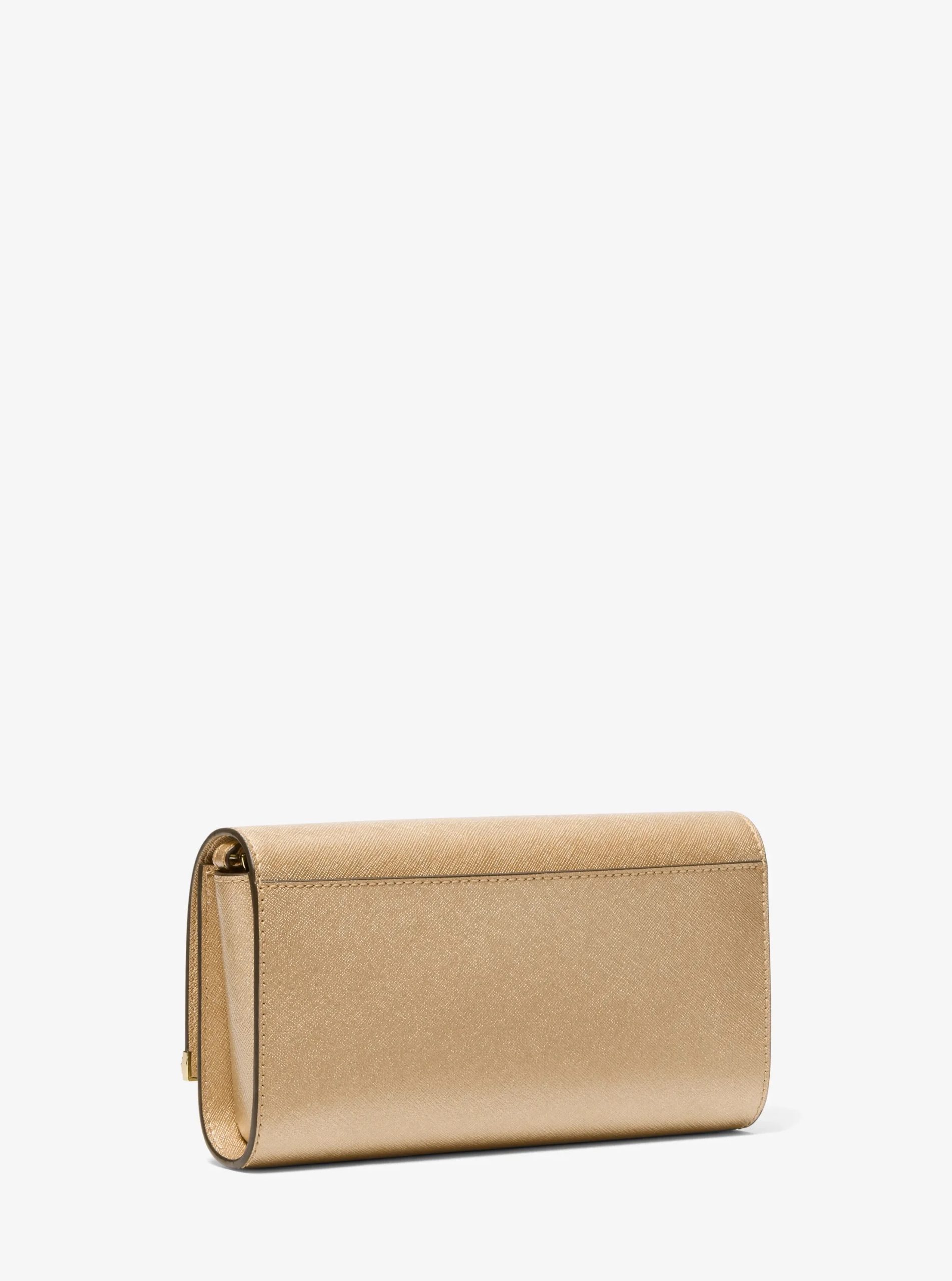 Michael Kors Mona Large Metallic Leather Clutch - Preorder