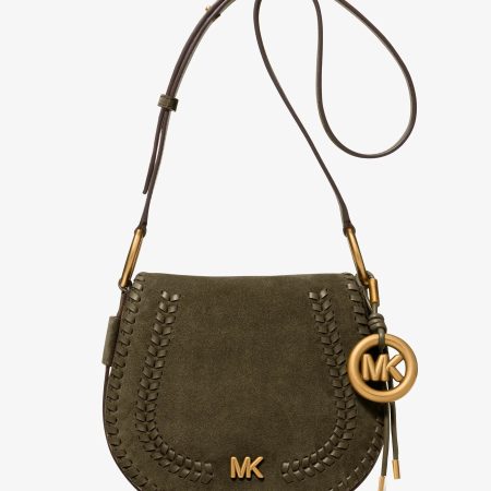 Michael Kors Josie Medium Whipstitched Suede Saddle Bag - Preorder — Loden