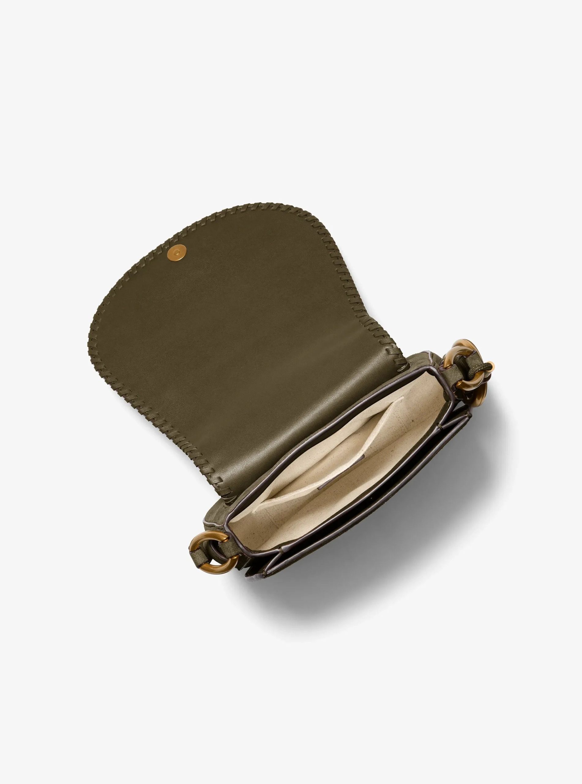 Michael Kors Josie Medium Whipstitched Suede Saddle Bag - Preorder