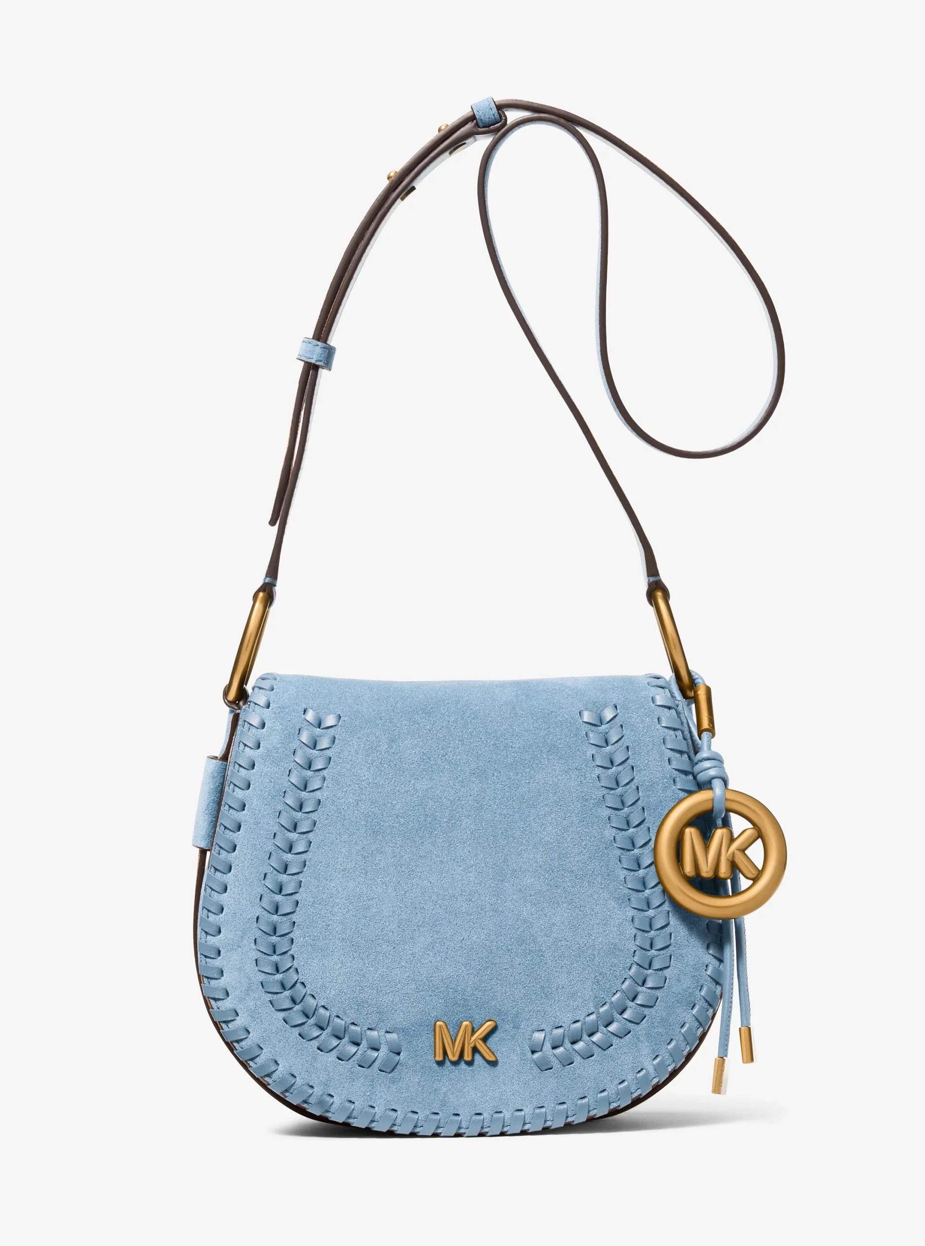 Michael Kors Josie Medium Whipstitched Suede Saddle Bag - Preorder