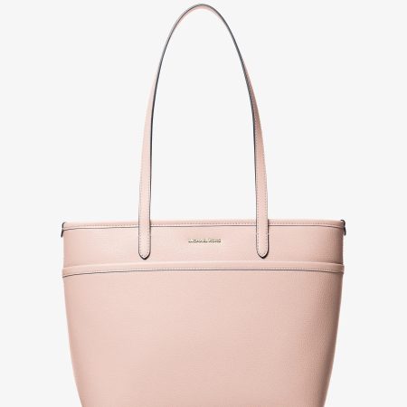 Michael Kors Marlowe Medium Pebbled Leather Pocket Tote Bag - Preorder — Soft Pink
