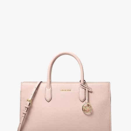 Michael Kors Scarlett Medium Textured Satchel - Preorder — Soft Pink