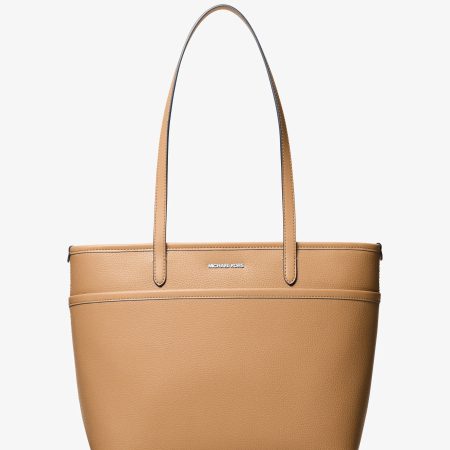 Michael Kors Marlowe Medium Pebbled Leather Pocket Tote Bag - Preorder — Peanut