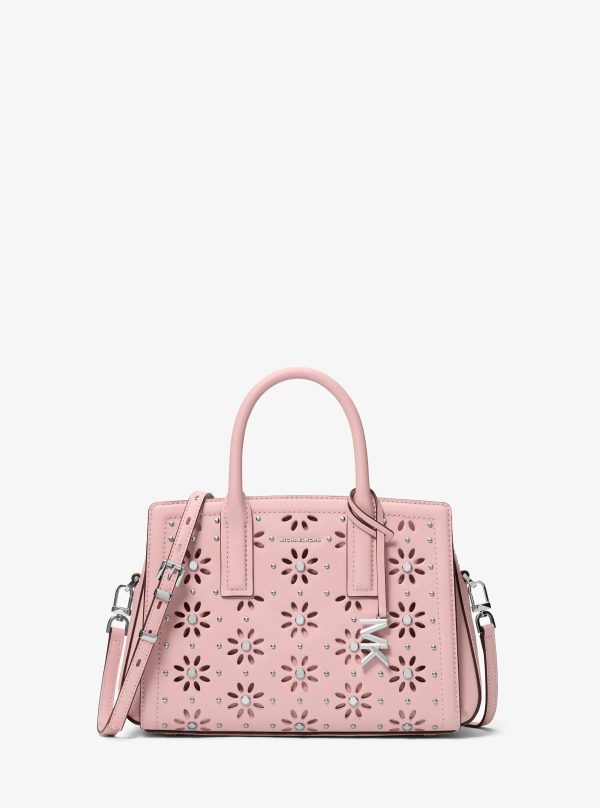 Michael Kors Laila Small Embellished Laser Cut Leather Satchel - Preorder