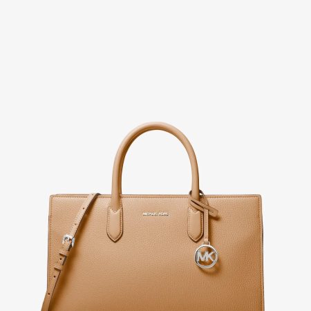 Michael Kors Scarlett Medium Textured Satchel - Preorder — Peanut