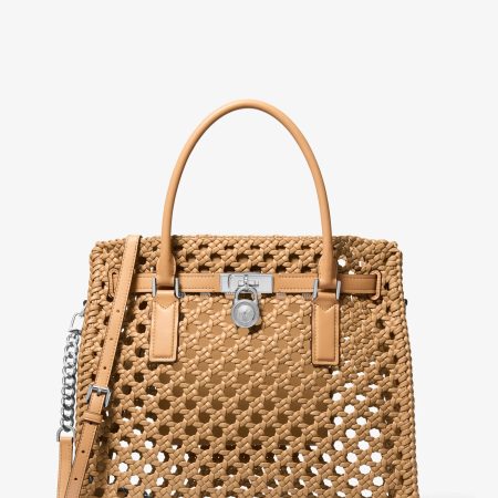 Michael Kors Hamilton Large Hand-Woven Satchel - Preorder — Peanut