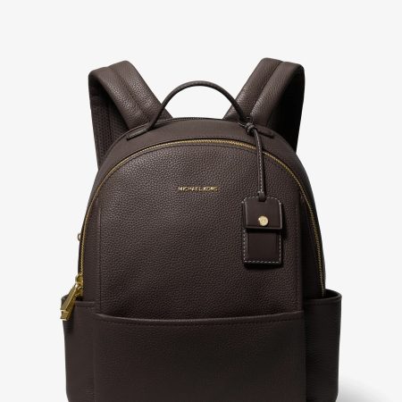 Michael Kors Sable Medium Pebbled Leather Backpack - Preorder — Chocolate