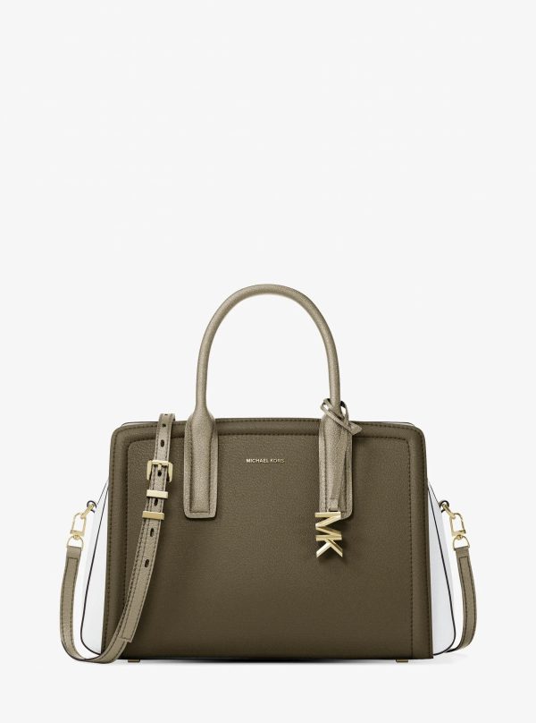 Michael Kors Laila Medium Color-Block Pebbled Leather Satchel - Preorder