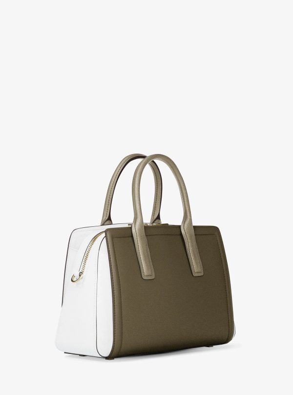 Michael Kors Laila Medium Color-Block Pebbled Leather Satchel - Preorder