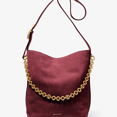 Michael Kors Nolita Large Suede Bucket Tote Bag - Preorder — Deep Red