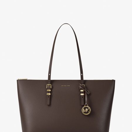 Michael Kors Quinn Large Pebbled Leather Tote Bag - Preorder — Chocolate