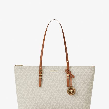 Michael Kors Quinn Large Signature Logo Tote Bag - Preorder — Vanilla Acorn