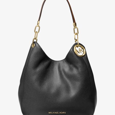 Michael Kors Lillie Large Pebbled Leather Shoulder Bag - Preorder — Black