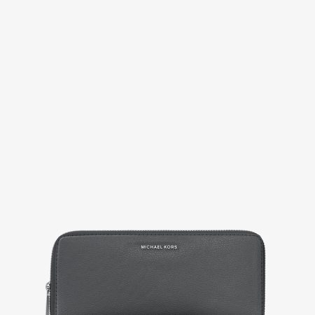 Michael Kors Jet Set Travel Large Leather Continental Wallet - Preorder — Heather Grey