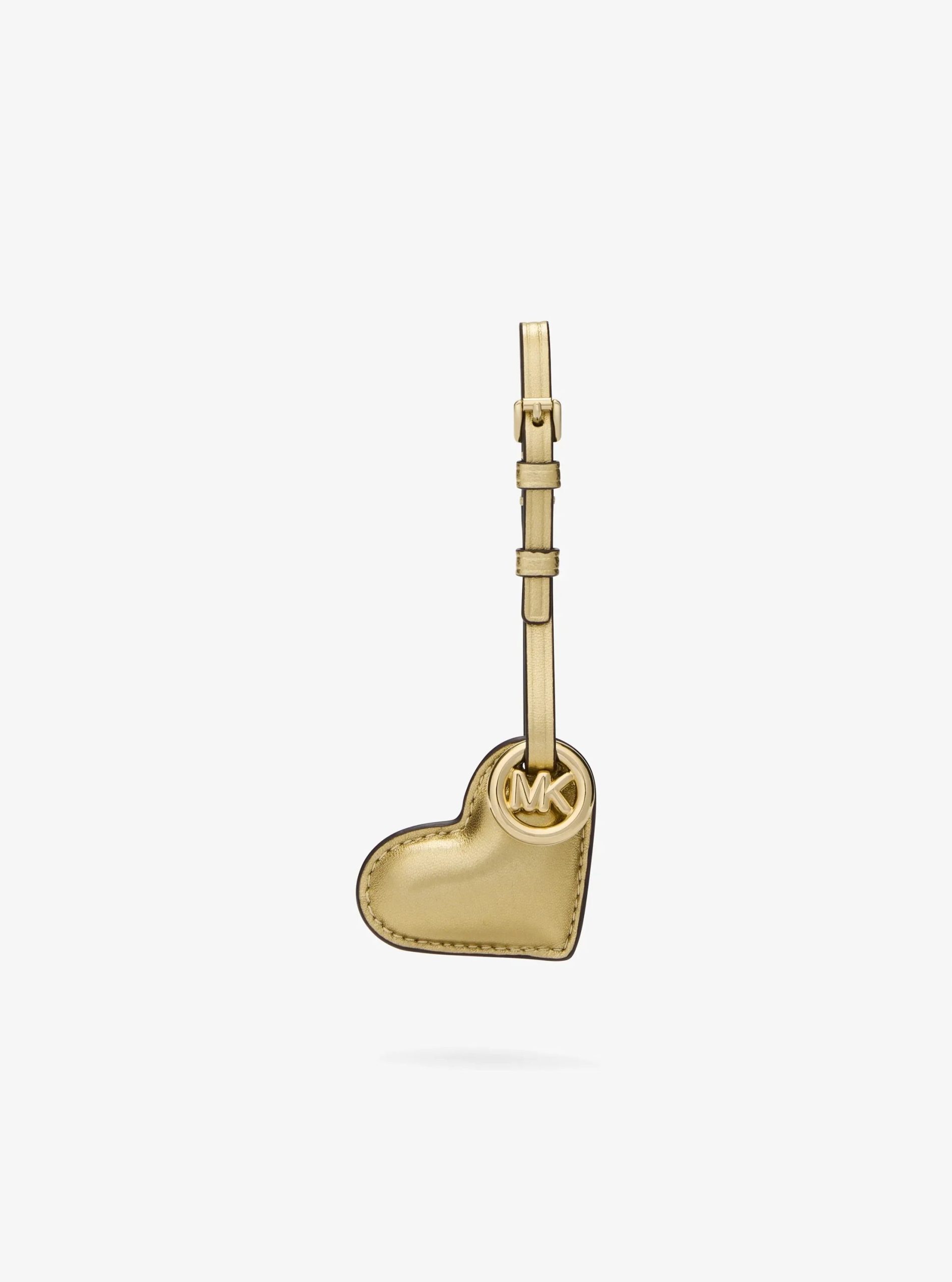 Michael Kors Metallic Puffy Heart Leather Bag Charm - Preorder