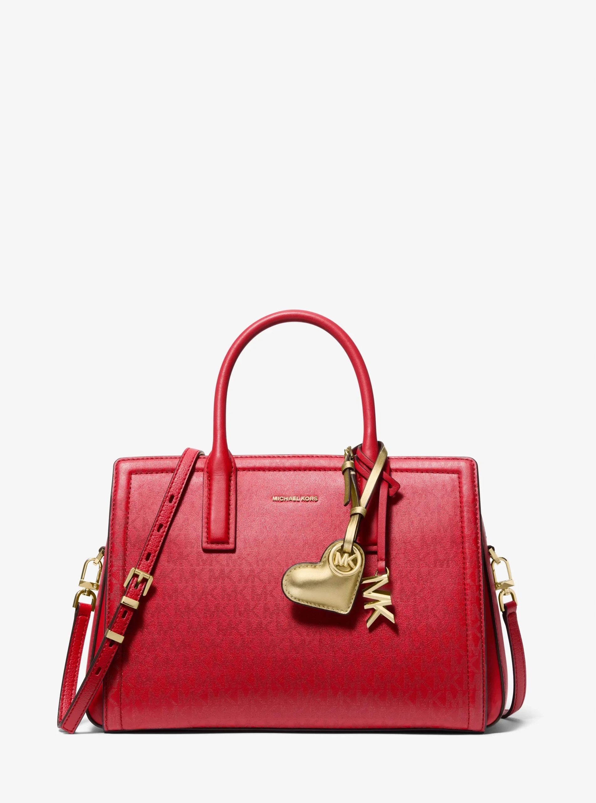 Michael Kors Metallic Puffy Heart Leather Bag Charm - Preorder