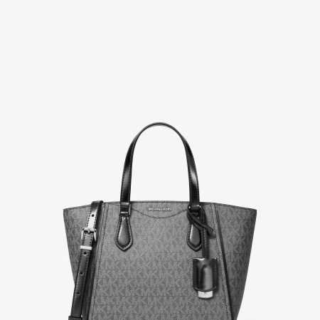 Michael Kors Taryn Small Metallic Signature Logo Convertible Crossbody Bag - Preorder — Black