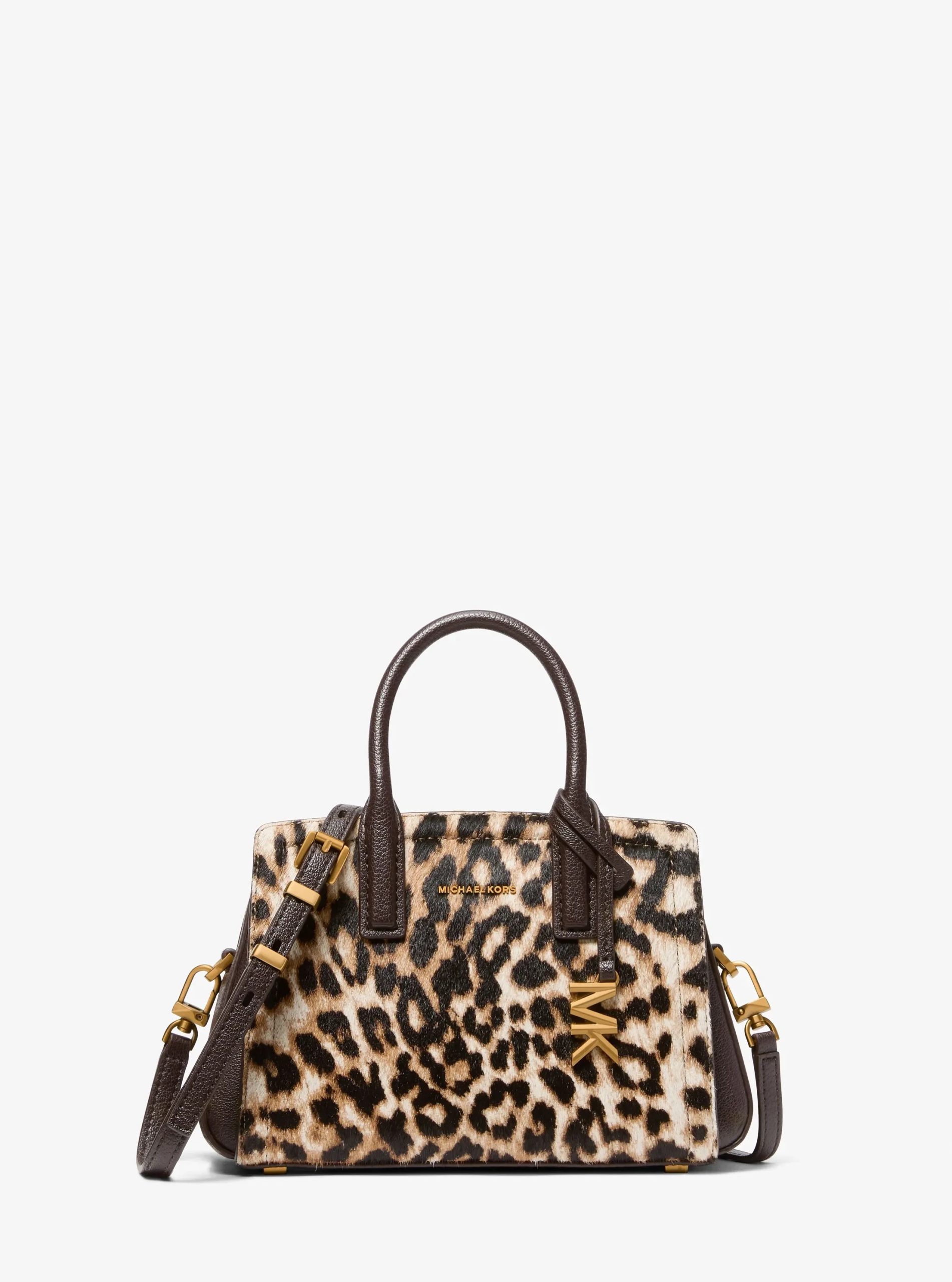 Michael Kors Laila Small Leopard Print Calf Hair Satchel - Preorder