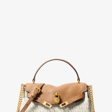 Michael Kors Hamilton Extra-Small Signature Logo Soft Crossbody Bag - Preorder — Vanilla/Acorn