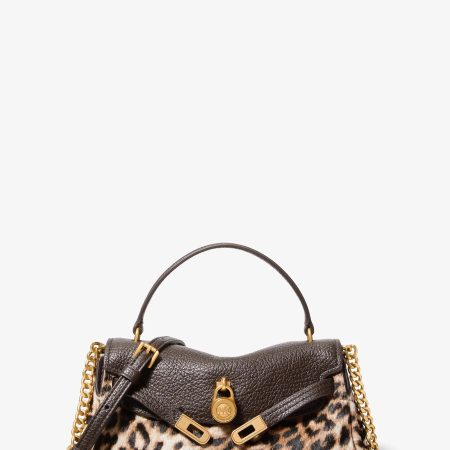 Michael Kors Hamilton Extra-Small Leather and Leopard Print Calf Hair Soft Crossbody Bag - Preorder — Burnt Khaki