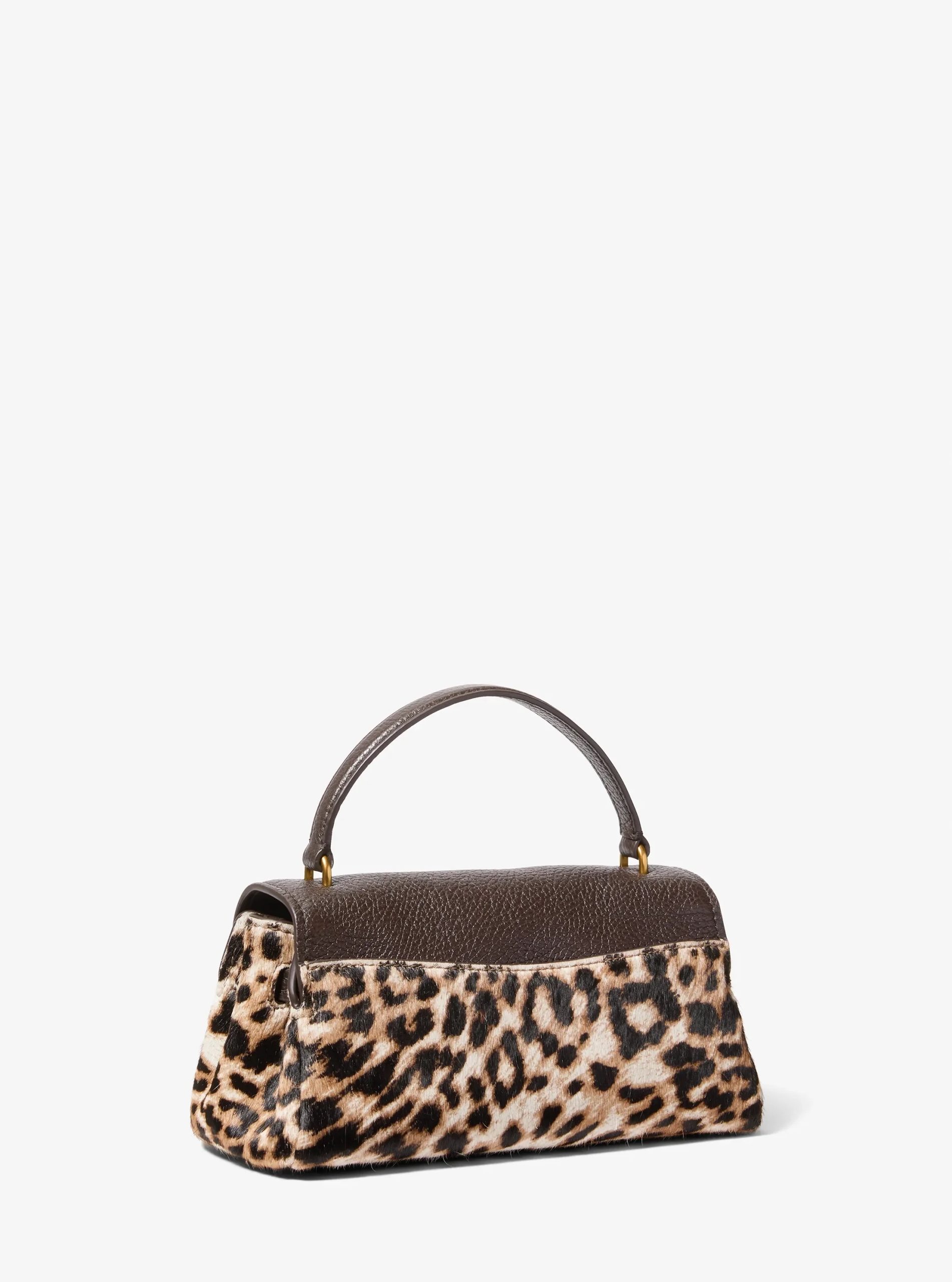 Michael Kors Hamilton Extra-Small Leather and Leopard Print Calf Hair Soft Crossbody Bag - Preorder