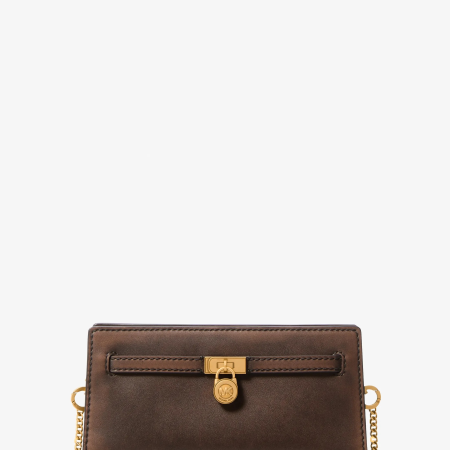 Michael Kors Hamilton Extra-Small Burnished Leather Convertible Crossbody Bag - Preorder — Chocolate