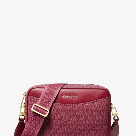 Michael Kors Bev Large Signature Logo Crossbody Bag - Preorder — Deep Red