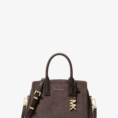 Michael Kors Laila Extra-Small Suede Convertible Crossbody Bag - Preorder — Chocolate