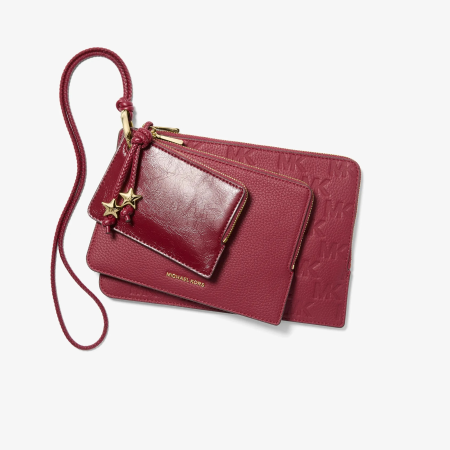 Michael Kors Jet Set 3-in-1 Leather Pouches - Preorder — Deep Red